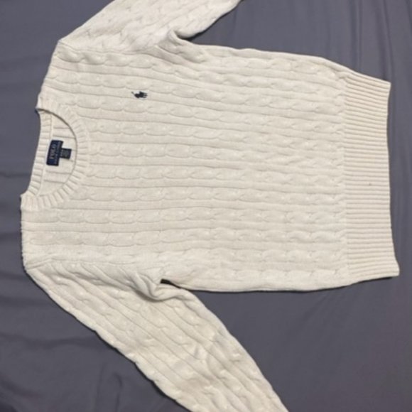 Boys Polo by Ralph Lauren Knit Crew Neck Sweater Size Medium (10-12) cream - Picture 1 of 2